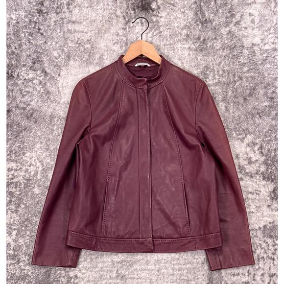 MaxMara Jackets & Blazers - MaxMara Plum Leather Jacket